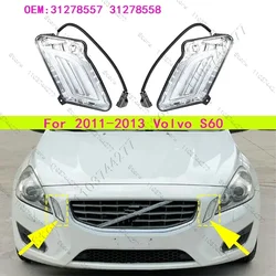 For 2011-2013 Volvo S60 Front LED Day Running Marker Indicator Light Turn Signal Lamp 31278557 31278558