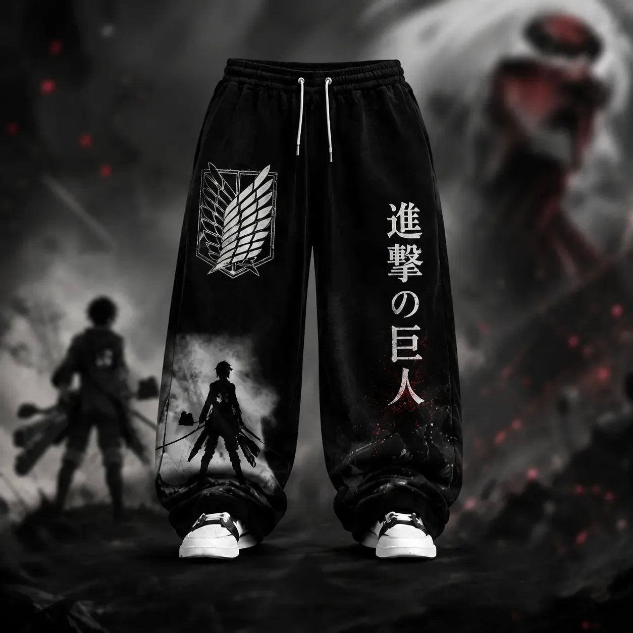 Anime cartoon 3D digital printing street style versatile casual sports loose pants for men and women