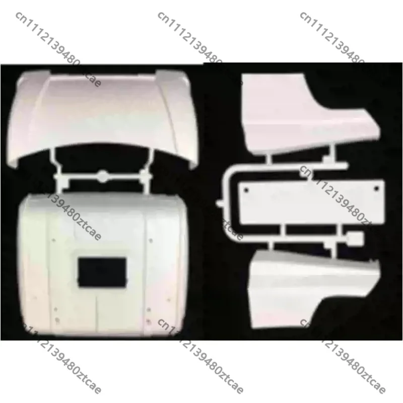 Plastic Middle‑Roof Wind‑Deflector Spoiler F‑Shaped Plate, DIY Replacement Body‑Shell Accessory Fit for 1/14 RC Tractor‑Truck