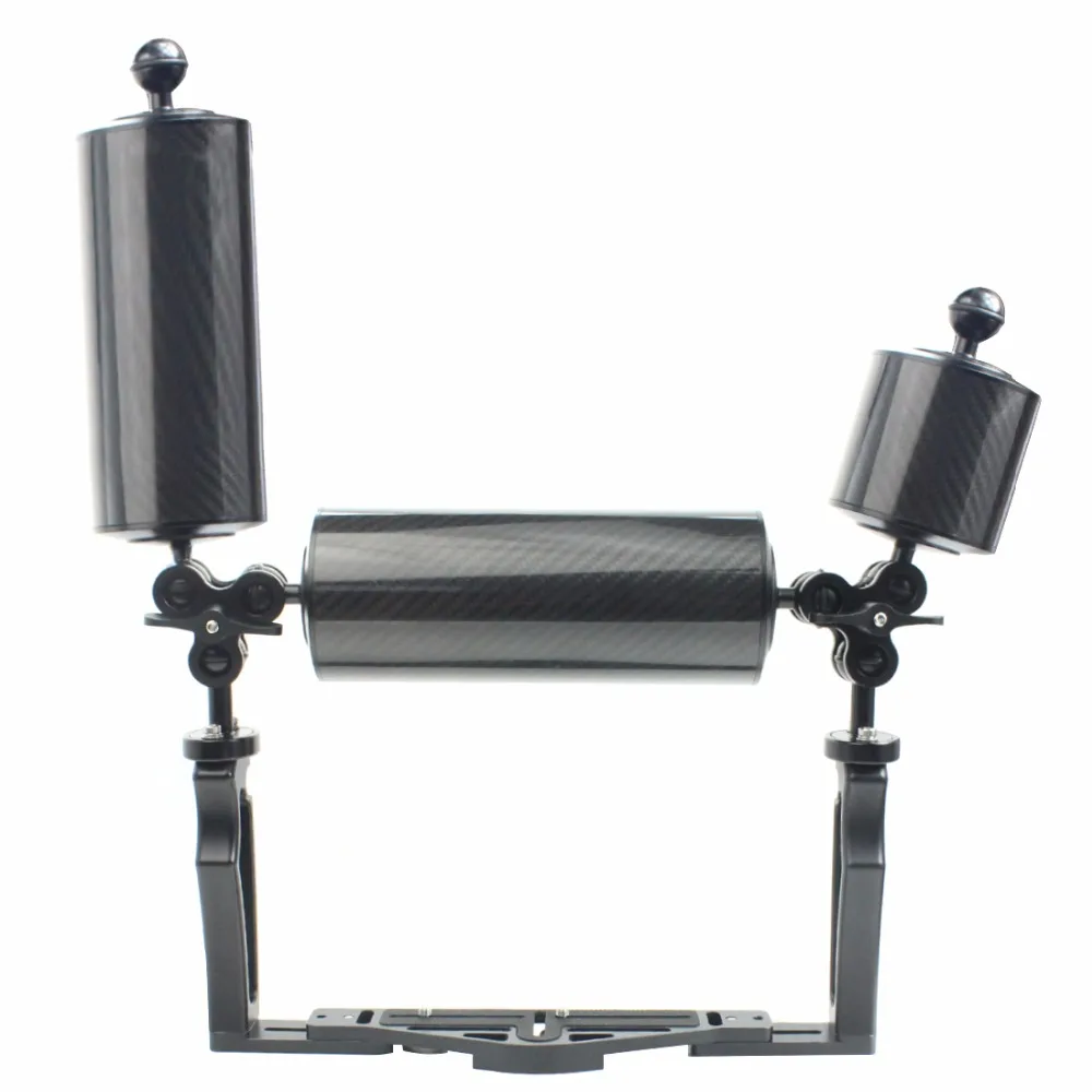 Tauchen DSLR Kamera käfig Dual Handheld Tray Halterung Buttery Clip Kohle faser Verlängerung sarm schwimmende Stativ halterung für Gopro 13 – Detail 15