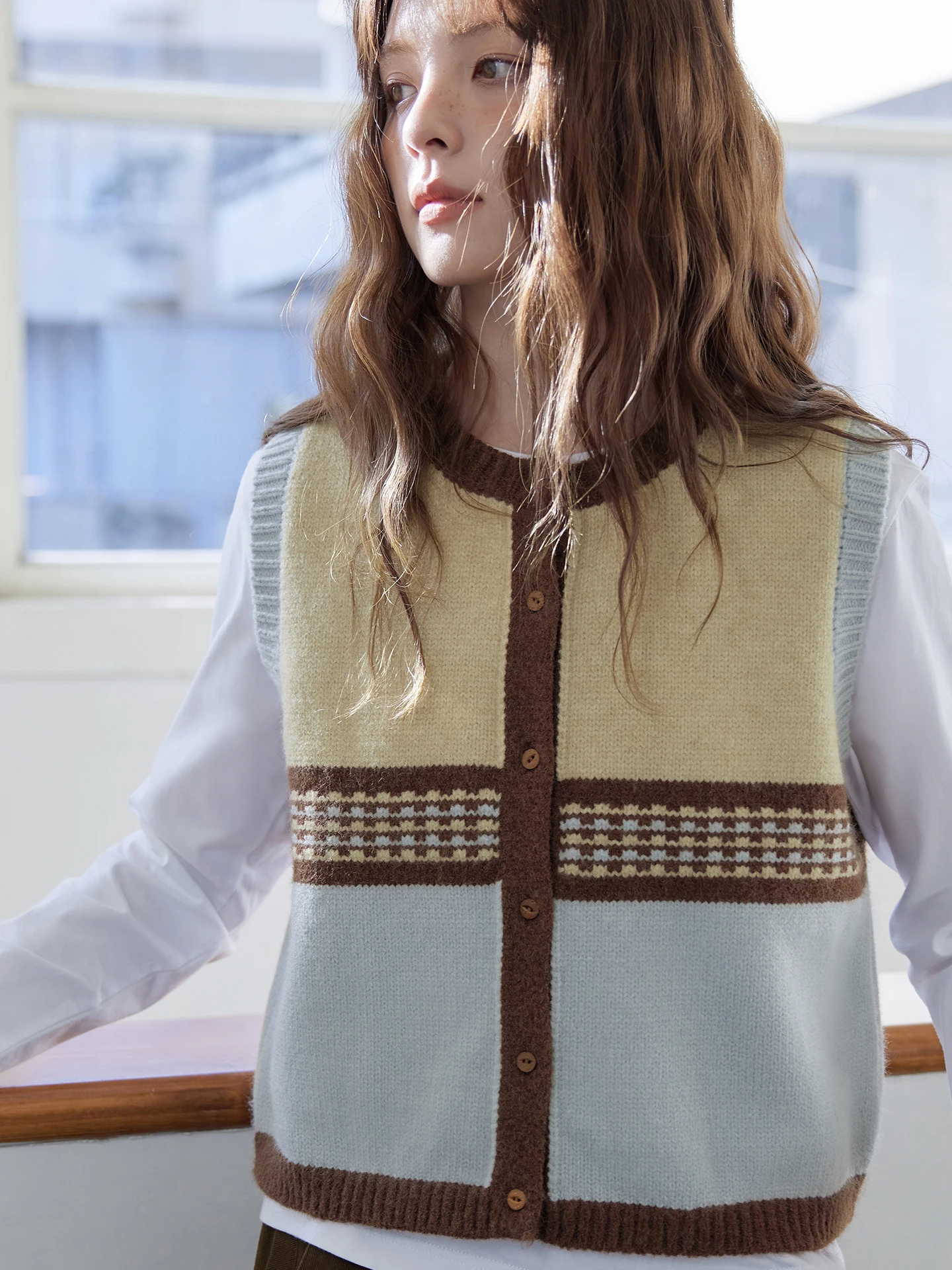 

Женский теплый жилет Mlife в винтажном стиле с цветными блоками, модный дизайн в стиле пэчворк, осенне-зимний топ