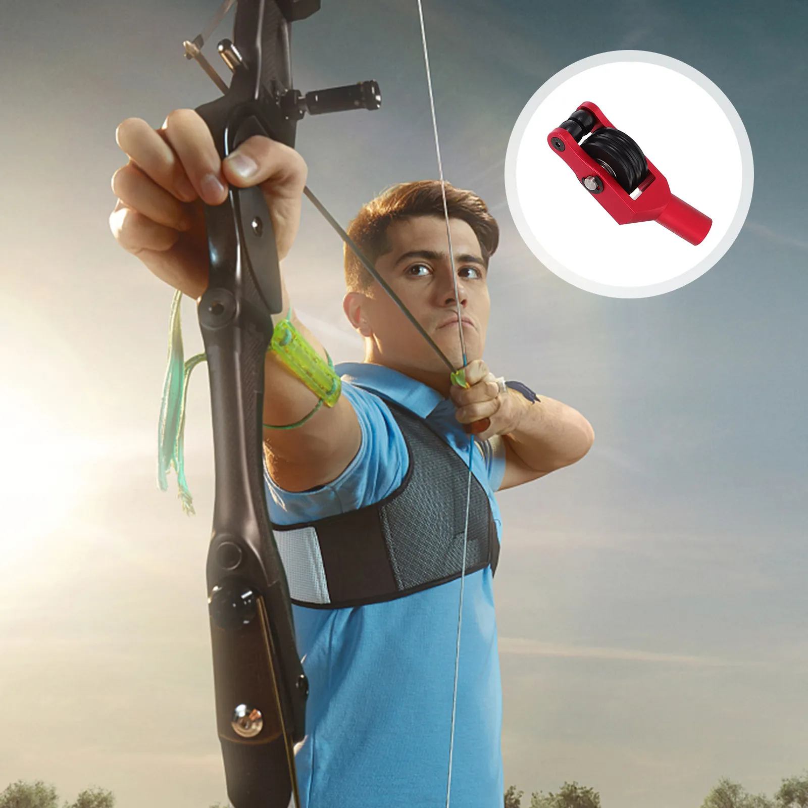 Bow Cable Slide Durable Aluminum Smooth Surface Compound Bow String Separator Arrow Pulley Hunting Accessories Eliminate Noise