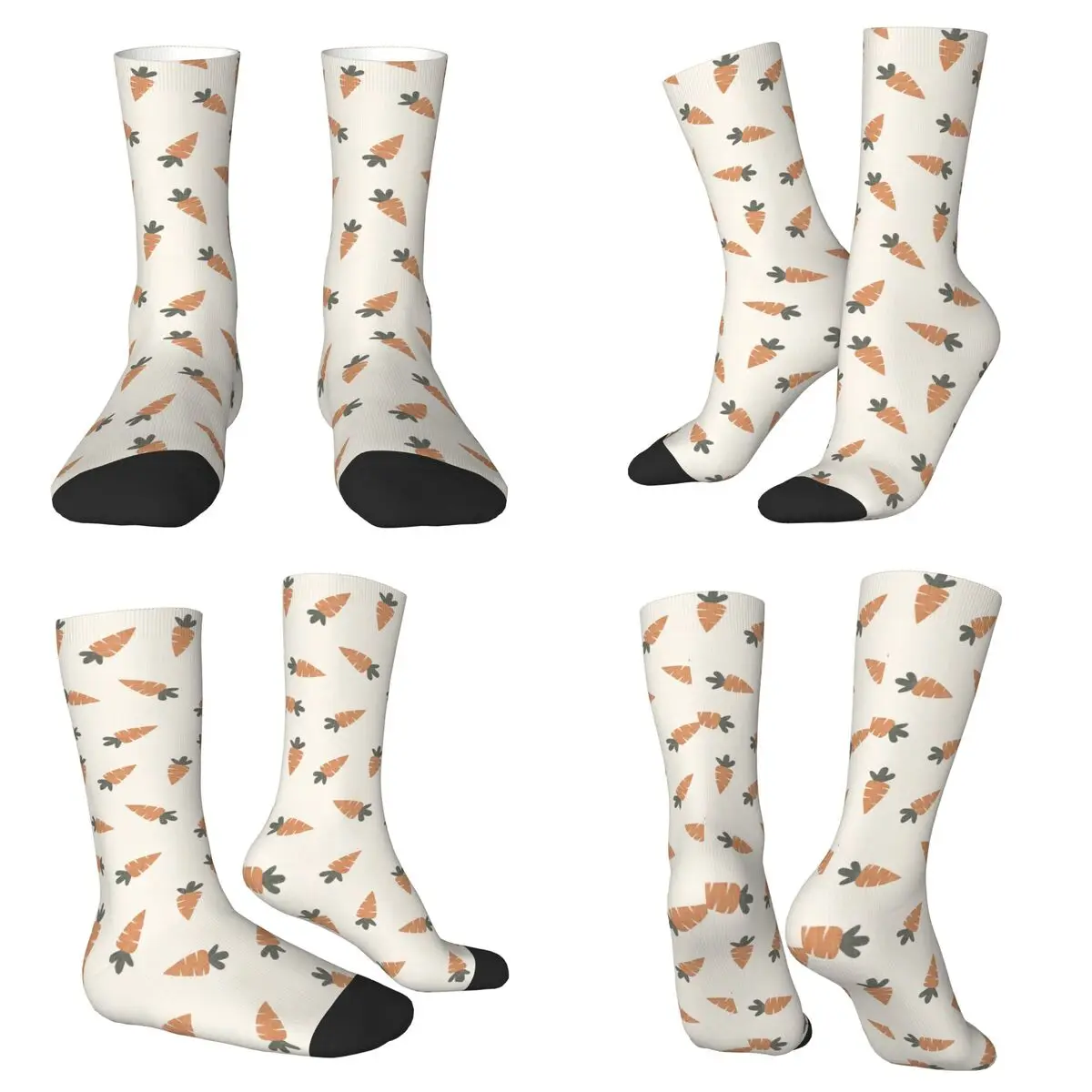 Adorable Carrots Vegan Plant Spring Socks Harajuku Super Soft Stockings All Season Long Socks for Unisex Valentine's Day Gifts