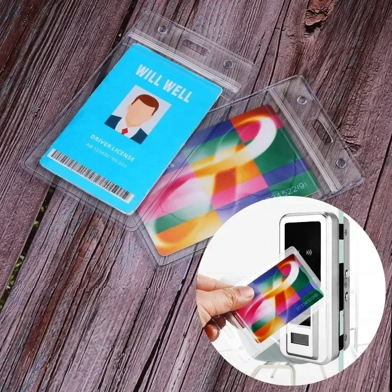 5Pcs/set Transparent Working Permit Case Waterproof Exhibition ID Card Holder for Staff Nurse Pass Work Card Cover Protector