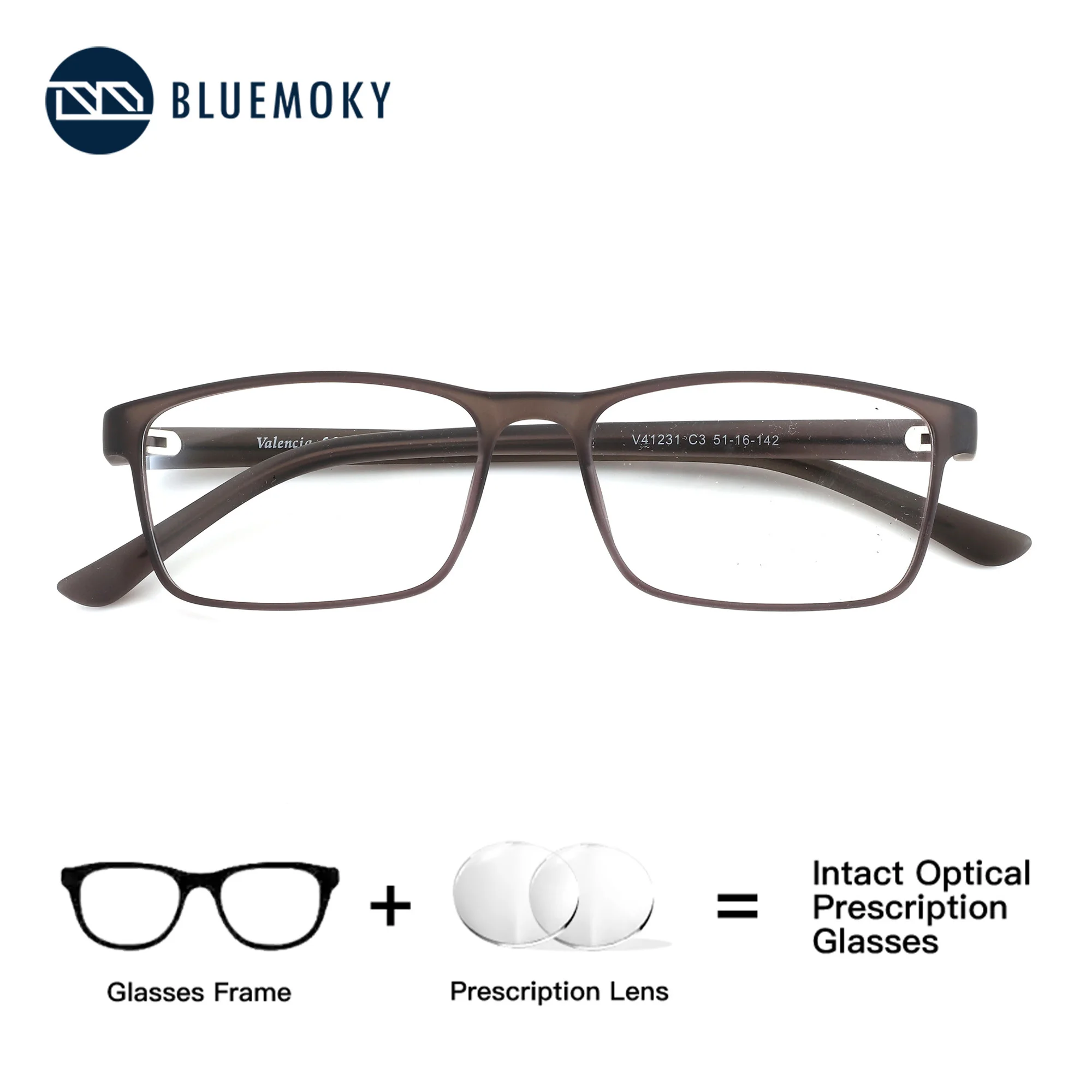 BLUEMOKY XXS Size Rectangle Prescription Glasses Men Anti Blue Light Progressive Myopia Optical Lenses with Medical Receta