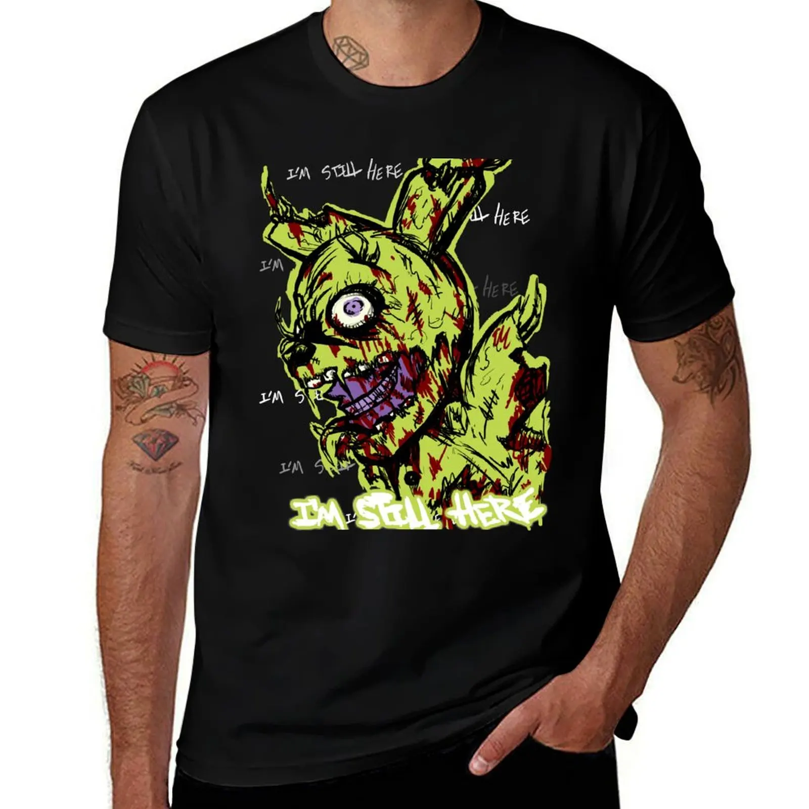 

fnaf - springtrapped T-Shirt blacks customs design your own Men's t shirts