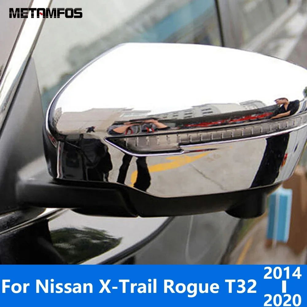 

Накладка на боковое зеркало заднего вида для Nissan X-Trail X trail Rogue T32 2014-2017 2018 2019 2020, хромированная защитная крышка, аксессуары