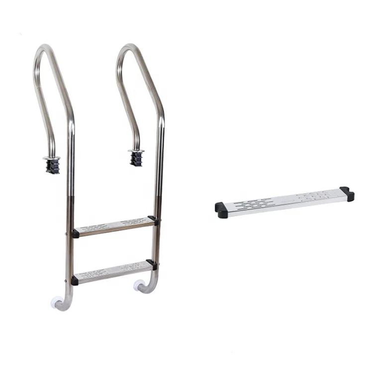 

Heavy Duty Non-Slip Ladder Easy Assembly Swimming Pool Ladder 2-Step In-Ground Stainless Steel Step for Indoor/Outdoor Pool