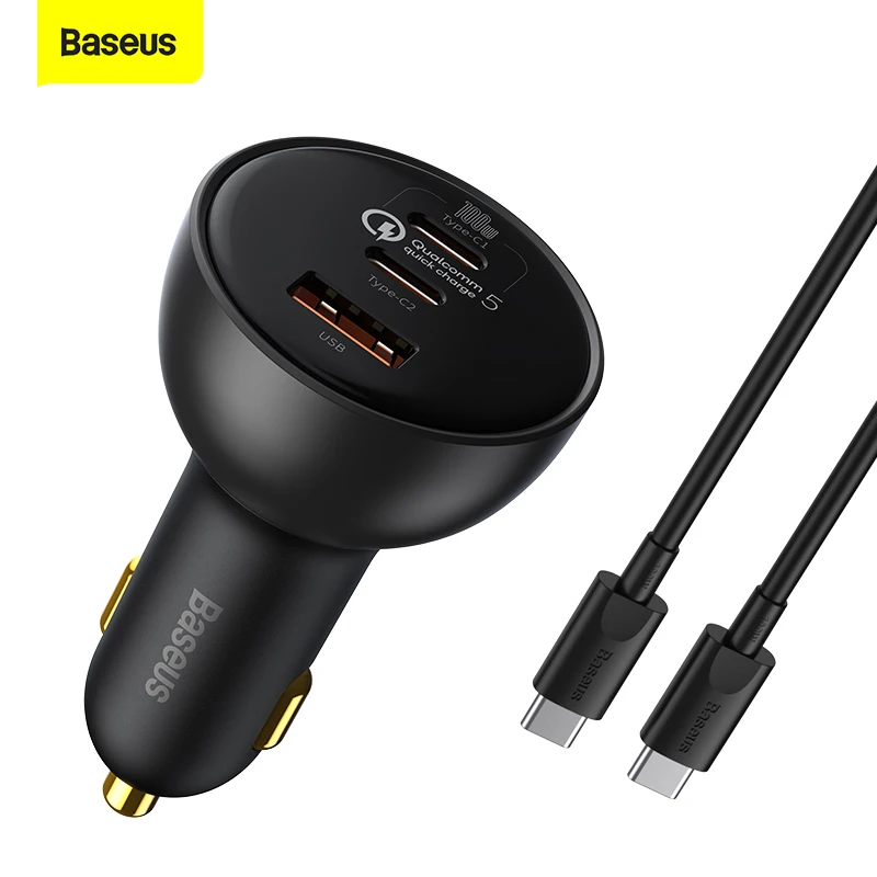 

Baseus 160W Car Charger Quick Charge QC 5.0 Car Phone Charger For iPhone 13 Macbook iPad Pro Laptops Tablets USB Type C Charger