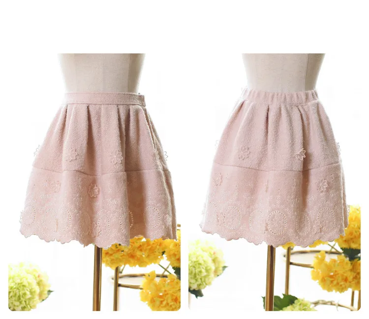 Sales Japanese Liz Lisa Autumn And Winter Applique Woolen Embroidery Skirts