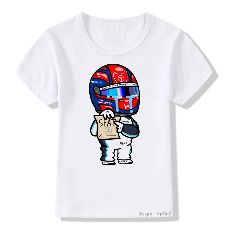 T-Shirt For Boys F1 Mini Drivers Series Cool Racing Drivers Graphic Print Boys Clothes Fashion Casual Kids Clothes Tshirts Tops