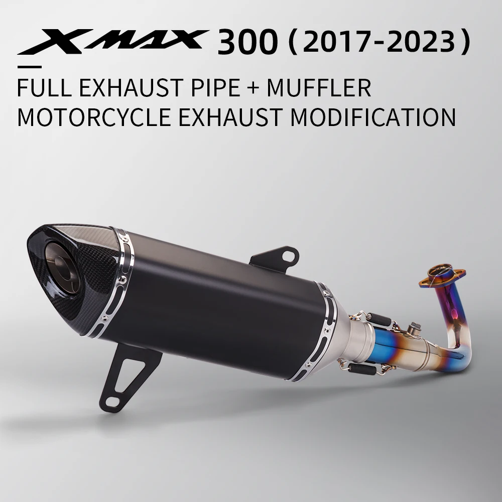 

High quality For XMAX300 XMAX 300 2017-2024 Motorcycle Exhaust Full System Blue Manifold Connect Muffler with DB Killer