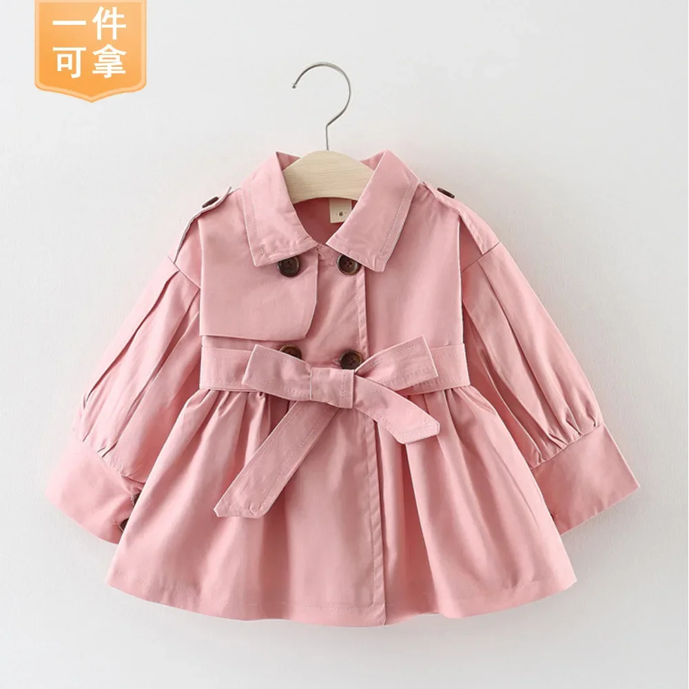 Children\'s Clothing 2023 Girls\' Coat Kids Jacket Children\'s Spring Autumn Korean Style Cute Long Trench Baby Girls Windbreaker