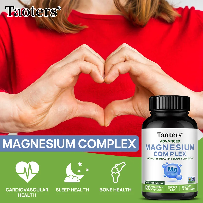 

Magnesium Complex Capsules - Bone, Muscle & Heart Health Supplement, Sleep Support, Relaxation, Reduce Stress & Anxiety