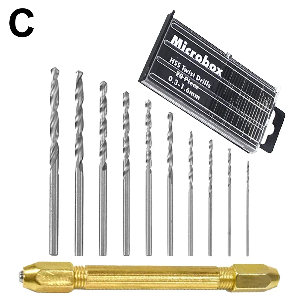 Mini Hand Drill Set W/ 10pcs High-Speed Steel Twisted Drill Bit Set  Rotary Tools For ModelsHobbyDIYWood Craft Hand Tools