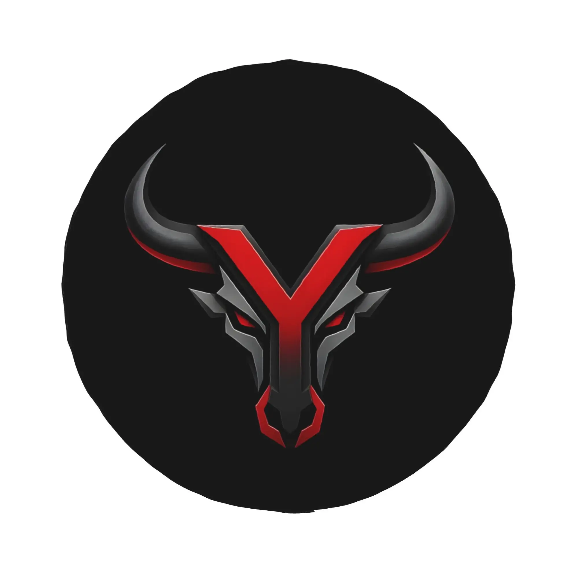 1pc Geometric Mechanical Bull Head 2D Printed Pattern Car Spare Tire Cover, Creative Style, Easy To Install And Clean, Suitable