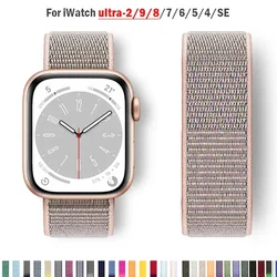 Nylon Loop For Apple Watch Band 44mm 40mm 45mm 41mm 42mm 38/45 mm sport Bracelet iwatch Series 9 8 7 se 6 5 3 Ultra 2 49mm Strap