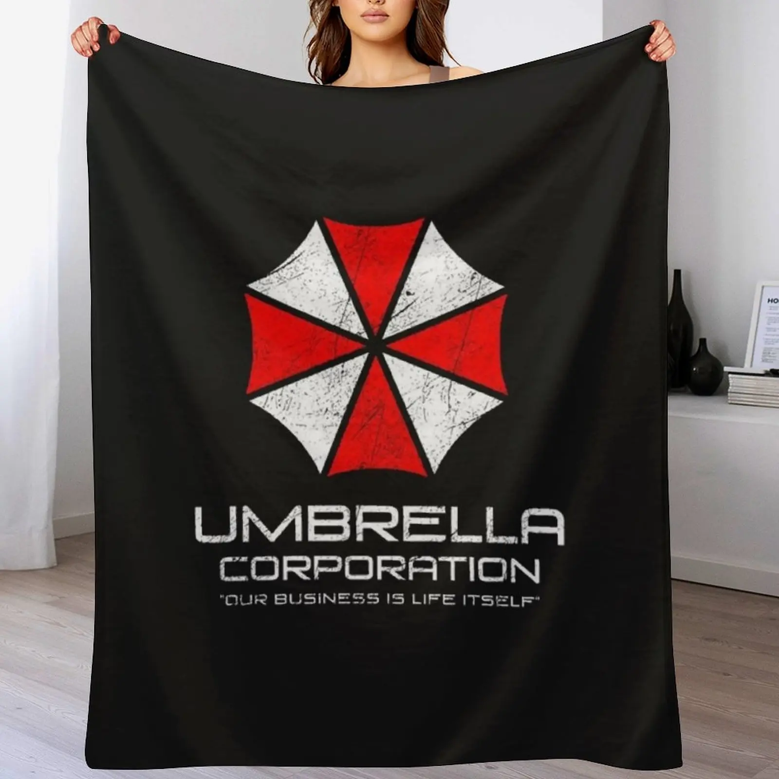 

Umbrella Corporation Throw Blanket Hair Shaggy Travel wednesday Blankets