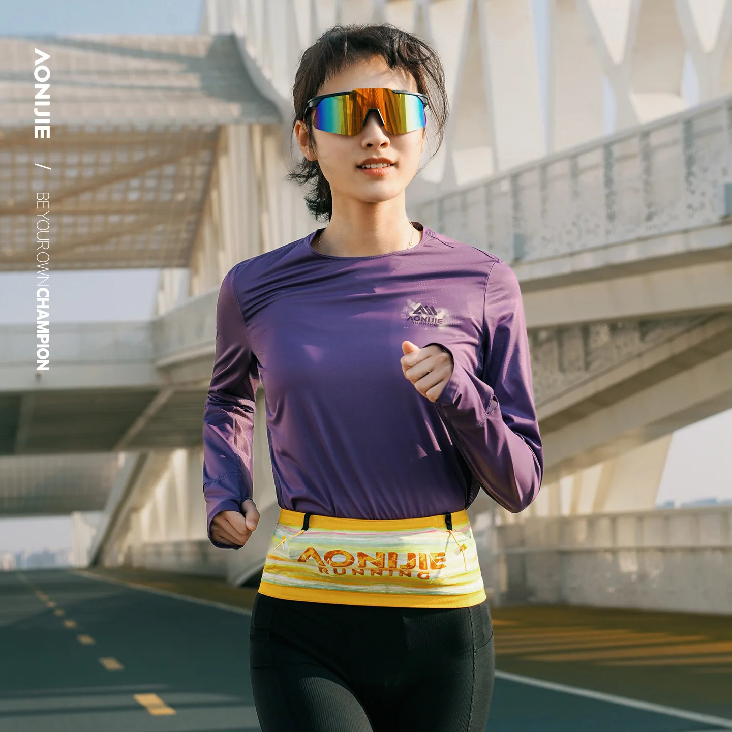 AONIJIE Spring 2026 W8145 New Sports Elastic Fanny Super Pack Knitted Fanny Pack Running Fanny Pack Marathon