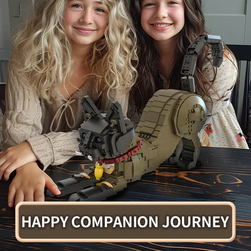 Kitten building block Siamese cat compatible Lego simulation animal model children's puzzle assembly building block