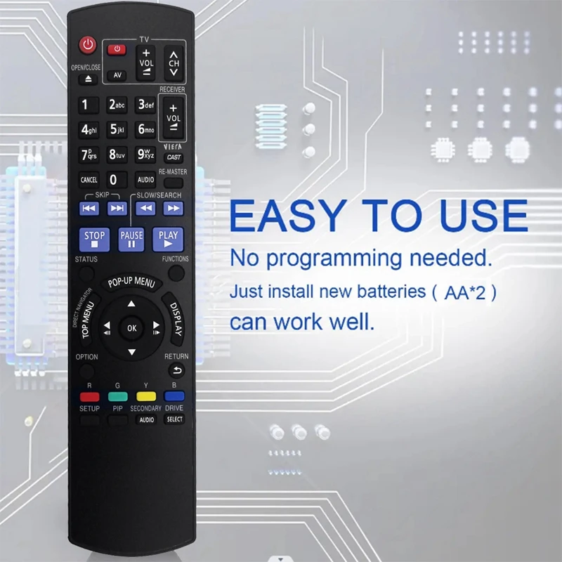 N2QAYB000380 Replace Remote For Panasonic BLU RAY Disc Player DMP-BD60 DMP-BD80 DMPBD60 DMPBD80 DMP-BD80GN DMP-BD60GZ Durable