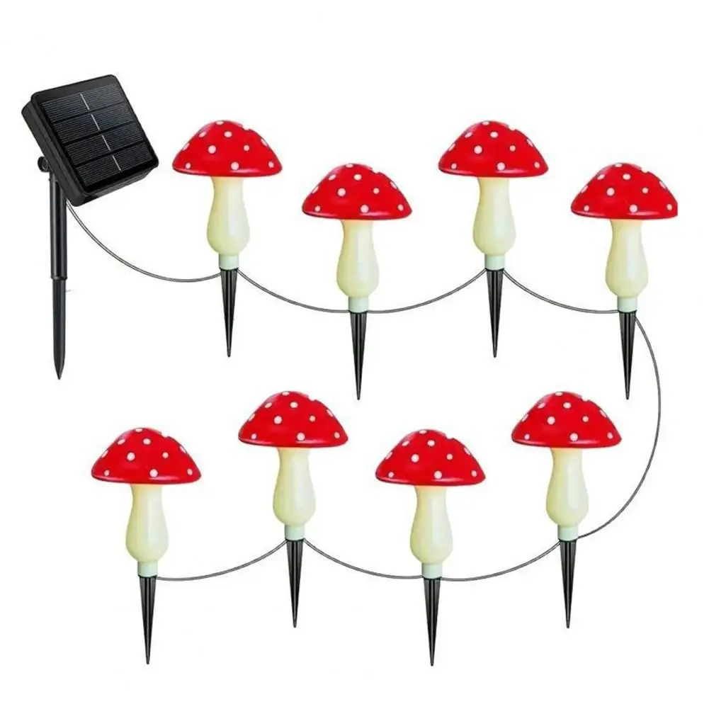 

Solar Panel Mushroom Fairy Light Garden Outdoor Decor Waterproof Night Lamp Yard String Light Pathway Lawn Lamp Garden Light