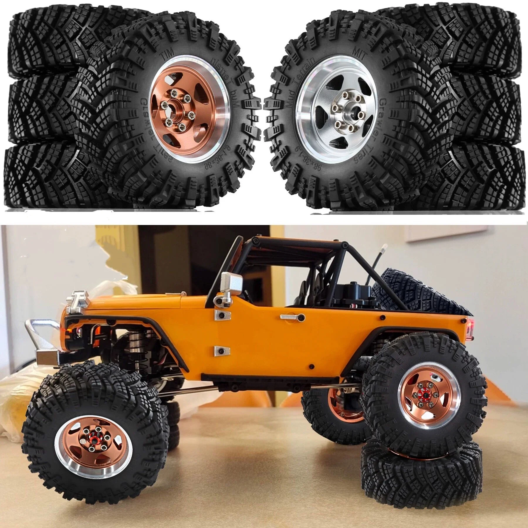 MJX H12Y H12Y+ H12P 1/12 RC Remote Control Car Parts Climbing Vehicle Modified and Upgraded Parts Metal Hub Tire Kit.