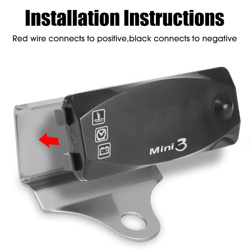 3 In 1 Motorcycle Voltmeter Waterproof Dustproof Electronic Thermometer Universal Electronic Clock LED Digital Display Equipment