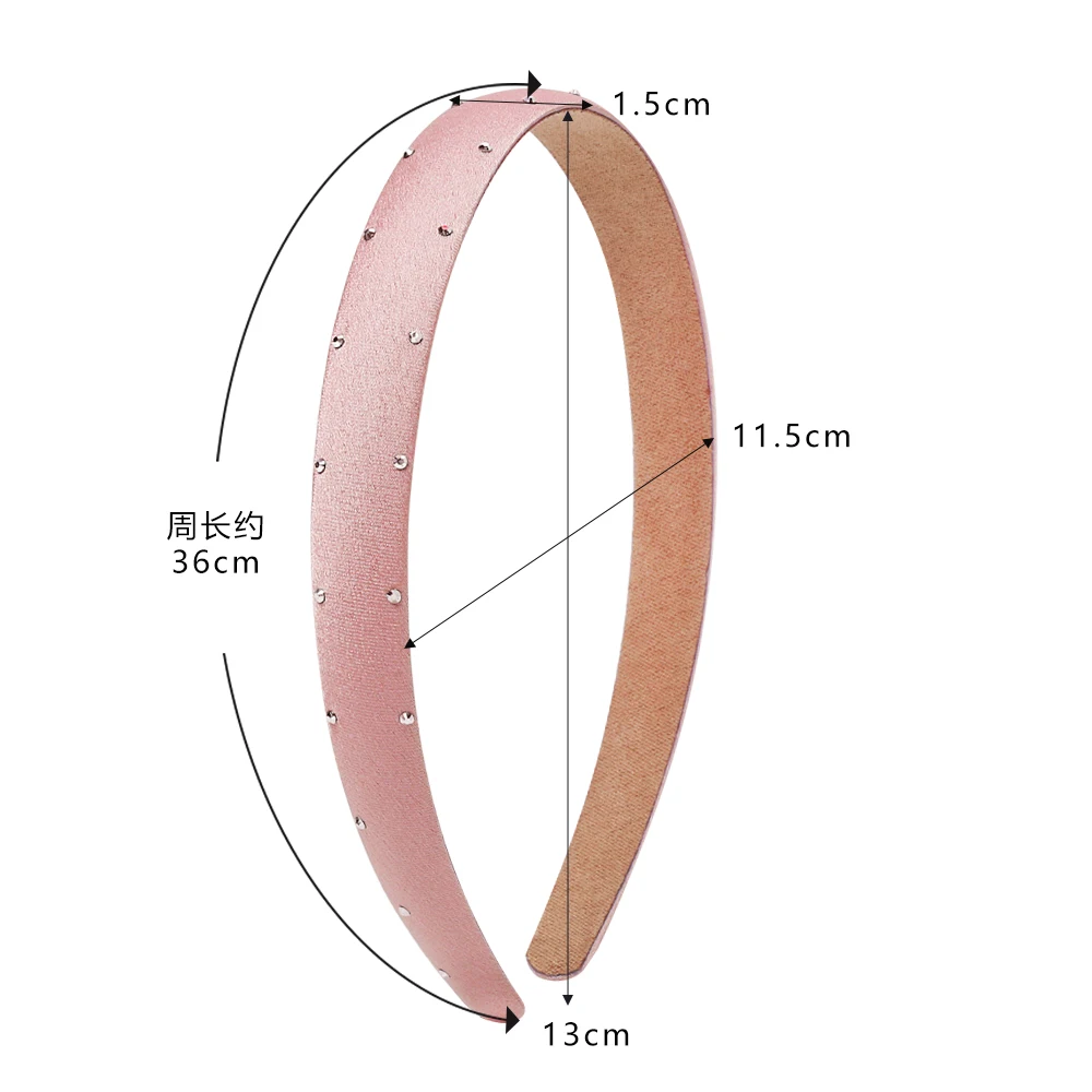 رباط رأس من الساتان مغطى بالألماس للنساء ، رباط شعر ، رباط شعر بشريط مانع للإنزلاق للفتيات ، إكسسوارات شعر ، سادة ، * * * ،