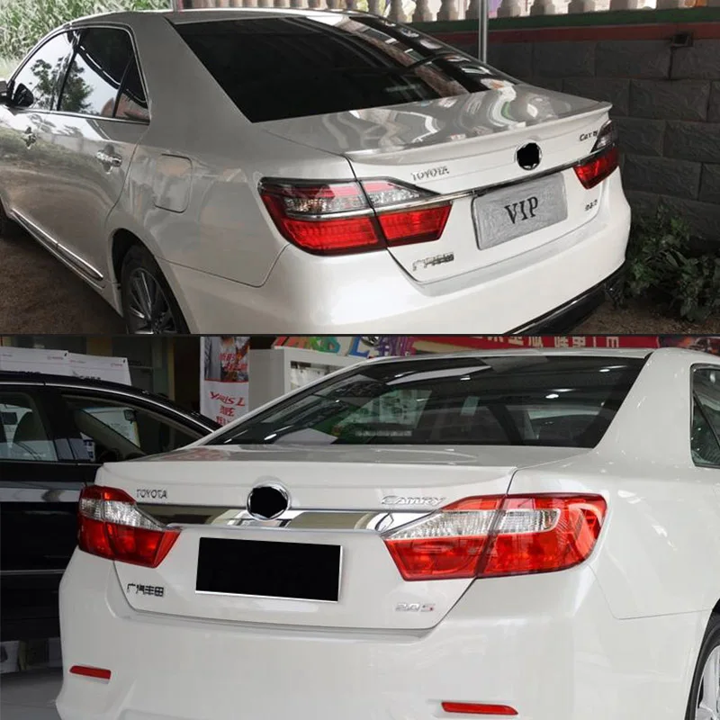 For Toyota Camry Car Rear Lip Spoiler Trim White Tail Trunk Wing 2012 2013 2014 2015 2016 2017 ABS Plastic