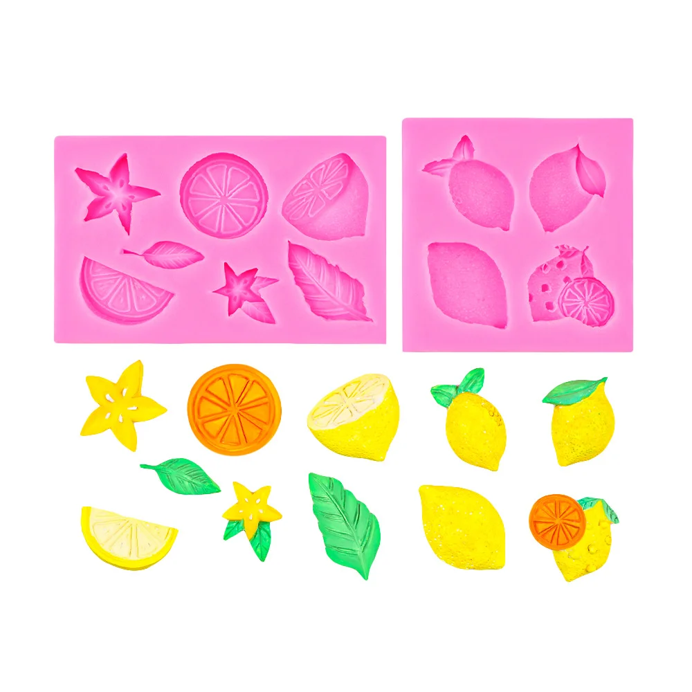 Lemon Fondant Mold Summer Fruit Flower Silicone Candy Chocolate Mold DIY Lemon Silicone Mold Cupcake Topper Cake Decorating Tool