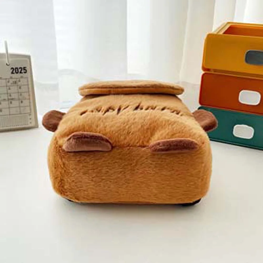 

Утолщенный рюкзак с капибарой, легкий рюкзак с вышивкой и мультяшными животными, пушистый мягкий школьный рюкзак большой вместимости для студентов