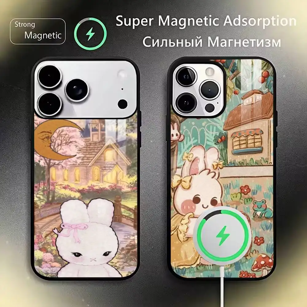 Cute Hand-Painted   Phone Case For iPhone17,16,15,14,13,12,11 Plus,Pro Compatible with magnetic wireless charging