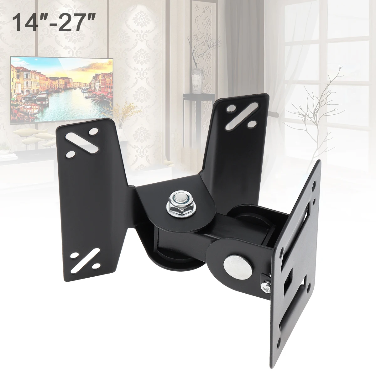 Universal Adjustable TV Wall Mount 180 Degrees Rotation TV Bracket Stand for 14-27 Inch LCD LED Flat Panel Plasma TV Holder