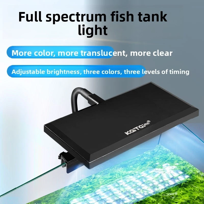 LED Aquarium Light with RGB Color Changing, Full Spectrum Plant Light, 3-Color Dimmable Timer, USB Powered for Fish Tank Plants