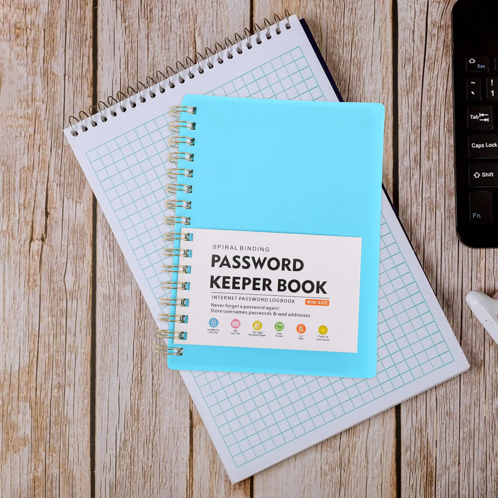 Livro de senha de Internet com abas alfabéticas Endereço e-mail eletrônico e compras