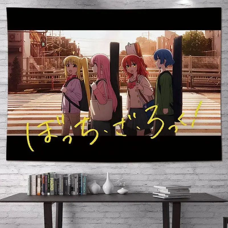 Japanese Cute Anime Tapestry Lonely Rock End Band Girl Wall Hanging Living Room Bedroom Esports Room Home Decoration