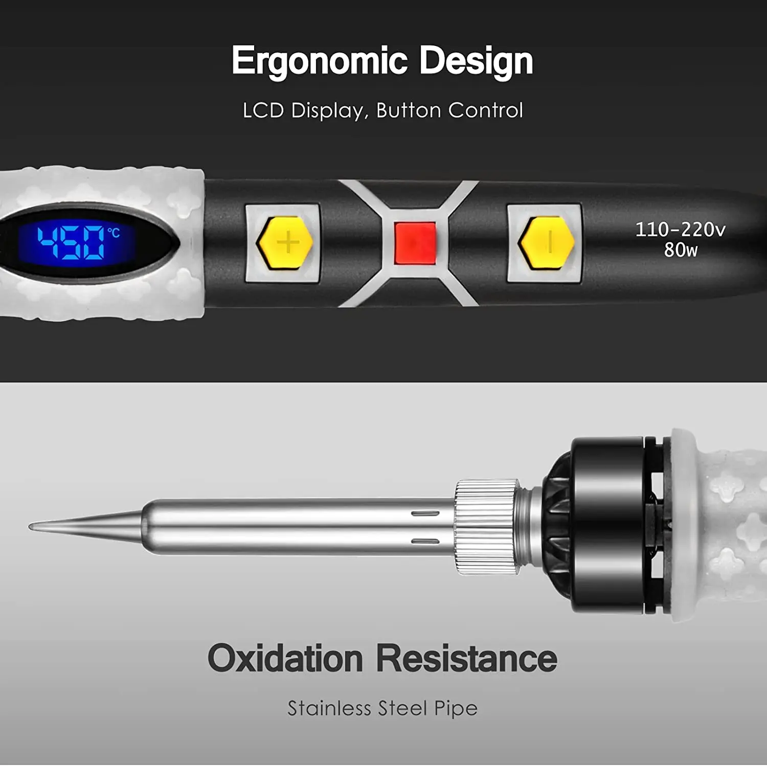 Soldering Iron Kit 80W Digital Display110V/220V Solder Iron Gun Electric Welding Station Soldering Fast Heat Repaire Tools Set