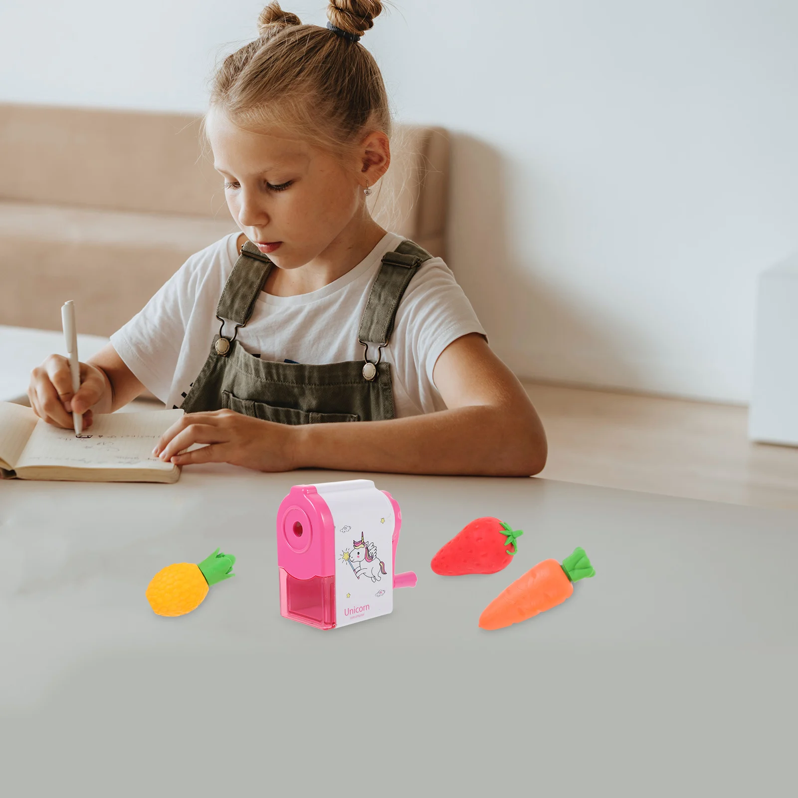 

1Set Creative Pencils Cartoon Eraser Pencil Sharpener Set for Calligraphy Sketching Writing Primary Pencils