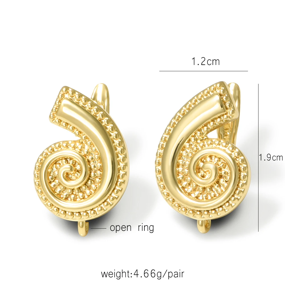 YANASI NEU 1 Paar 18K vergoldete Schnecken-Ohrringhaken, Messing-Schmuckherstellungszubehör, DIY-Schmuck-Ohrringherstellungszubehör – Detail 1