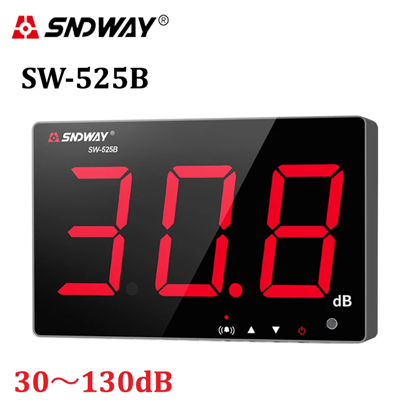 

SNDWAY SW-525B цифровой измеритель уровня звука 30-130 дБ большой экран дисплей ресторан бар/офис/дома настенный измеритель шума
