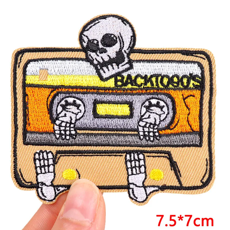 Cool Skull Embroidery Patch Iron On Patches For Clothing thermoadhesive Patches On Clothes Jacket Sew Badges Horror Punk Patch - view 3