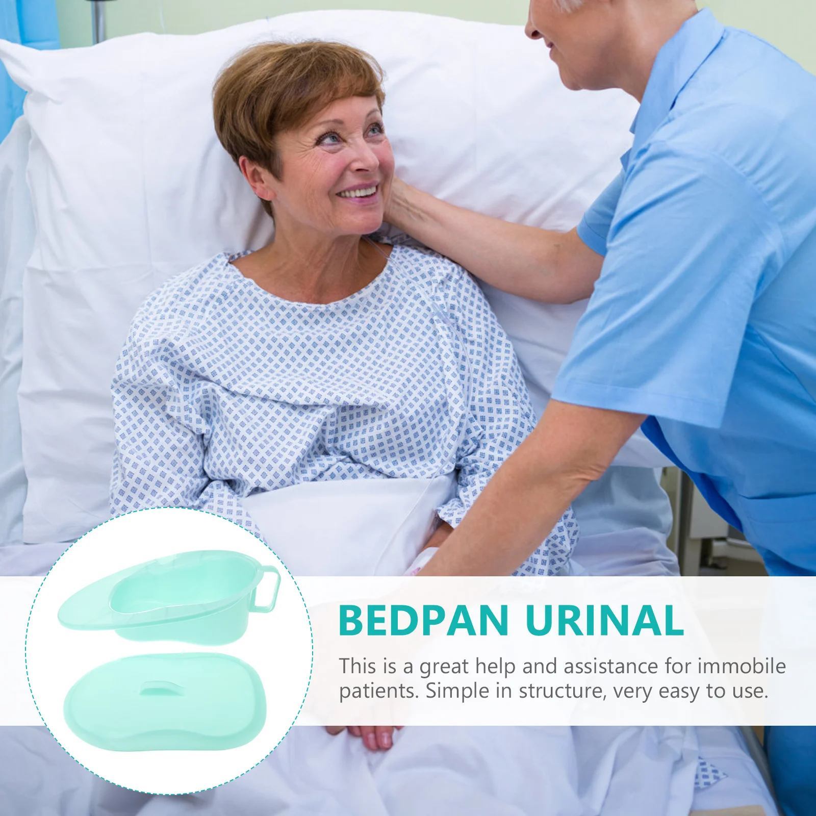 

Handled Bedpan Urinal for Immobilized Adults Ergonomic Design Comfort Fit for Long Term Bed Rest Patients Hospital Home Care Use