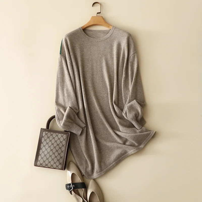 

high quality autumn winter new styles 100% cashmere patchwork designs sweater dresses for women