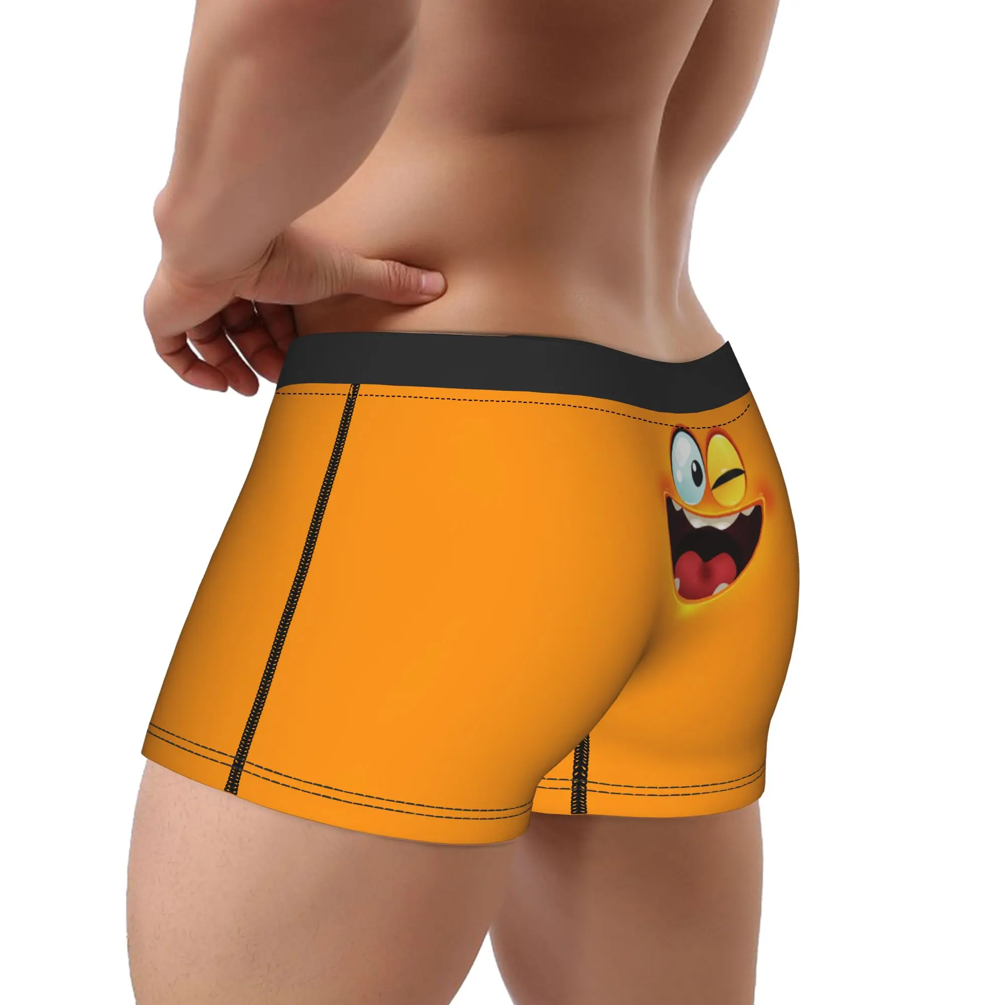 Hot Boxer Shorts Panties Briefs Men Funny Expression Face Silly Smile Cartoon Underwear  Polyester Underpants for Male M-XXL