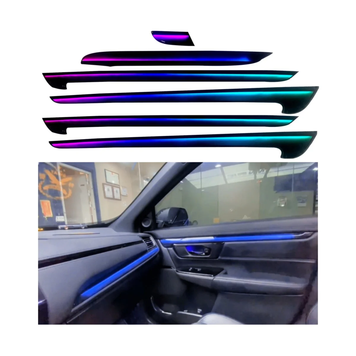 LHD RHD Right-hand Driver Car Symphony Ambient Interior Dynamic Shadow Magic Colorful RHD Light Suitable for Honda CRV 2017-2022