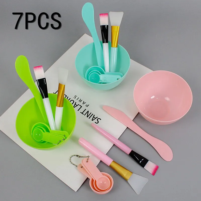 7pcs/Set DIY Face Mask Mixing Tools - Facial  Applicator Spatula Mask Bowl Spoons -Applying Masks And Skin Care Products