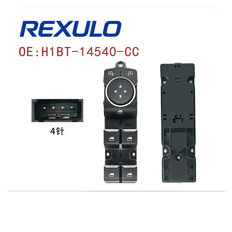 H1BT-14540-CC Master Window Switch For Ford Fiesta MK8 2017-2023 Puma LHD Front Left Driver Side 4 Pin H1BT14540CC