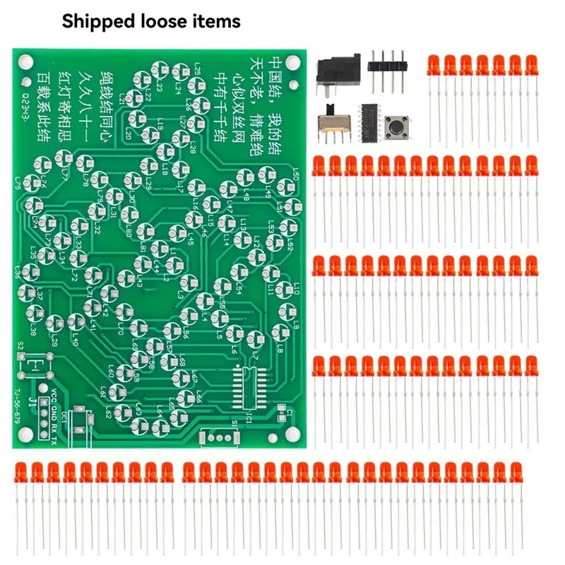 FFYY-Led Flowing Light Chinese Knot DIY Electronic Kit Fun Welding Kit 5V Soldering Practice School Teaching Circuit Board