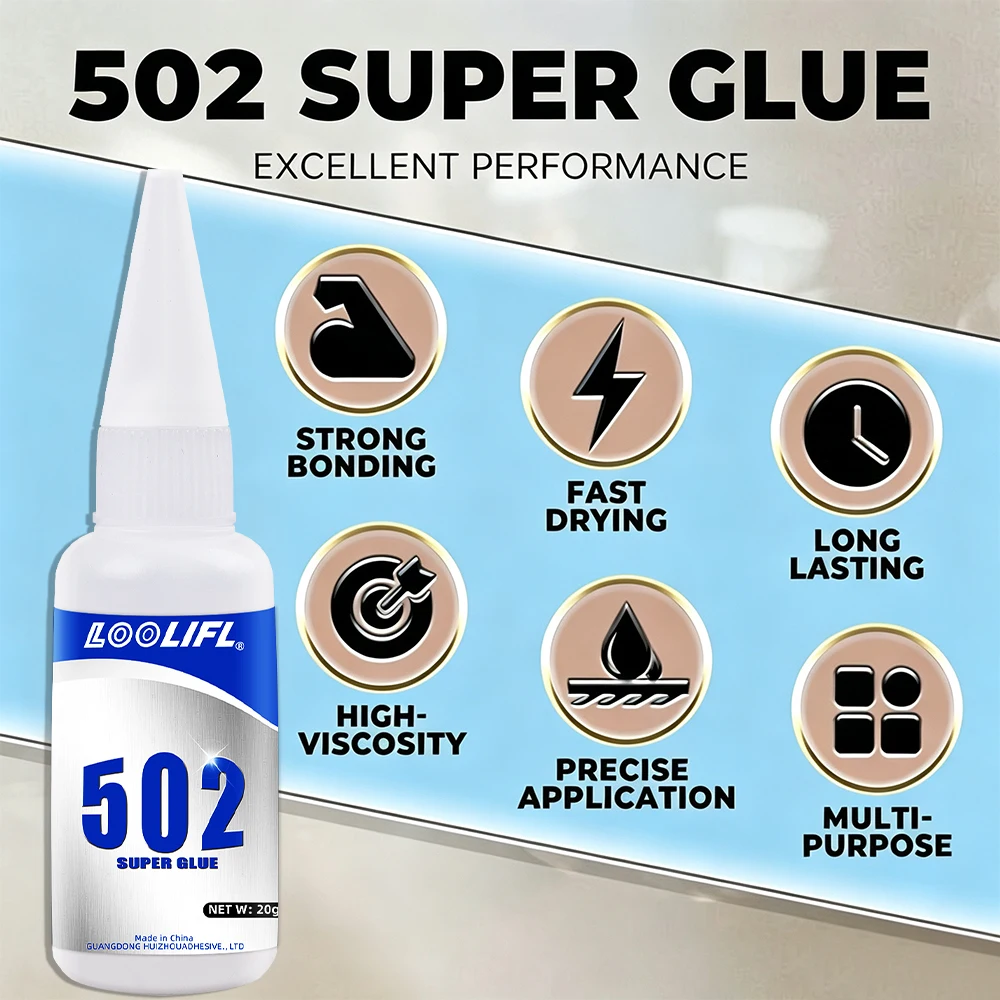 502 /496 Instant Super Glue Adhesive Quick Drying Strong Bond For Shoes Repair Rubber Plastic Metal Wood Ceramic DIY Craft Glue